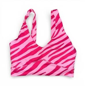 Wilo Women’s Size Small Pink Zebra Print Sports Bra Yoga Fitness Gym Activewear